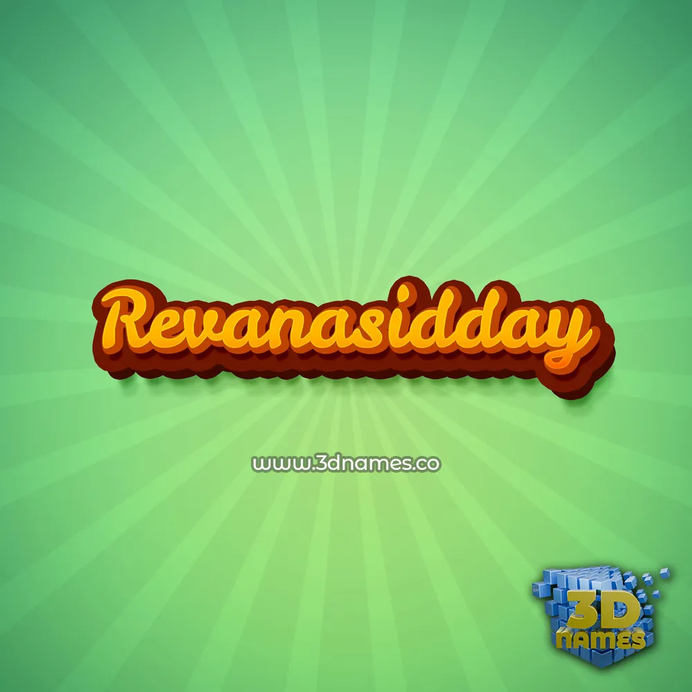 revanasidday in Green Rays style - 3D name wallpaper