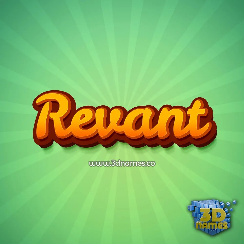 revant in Green Rays style - 3D name wallpaper