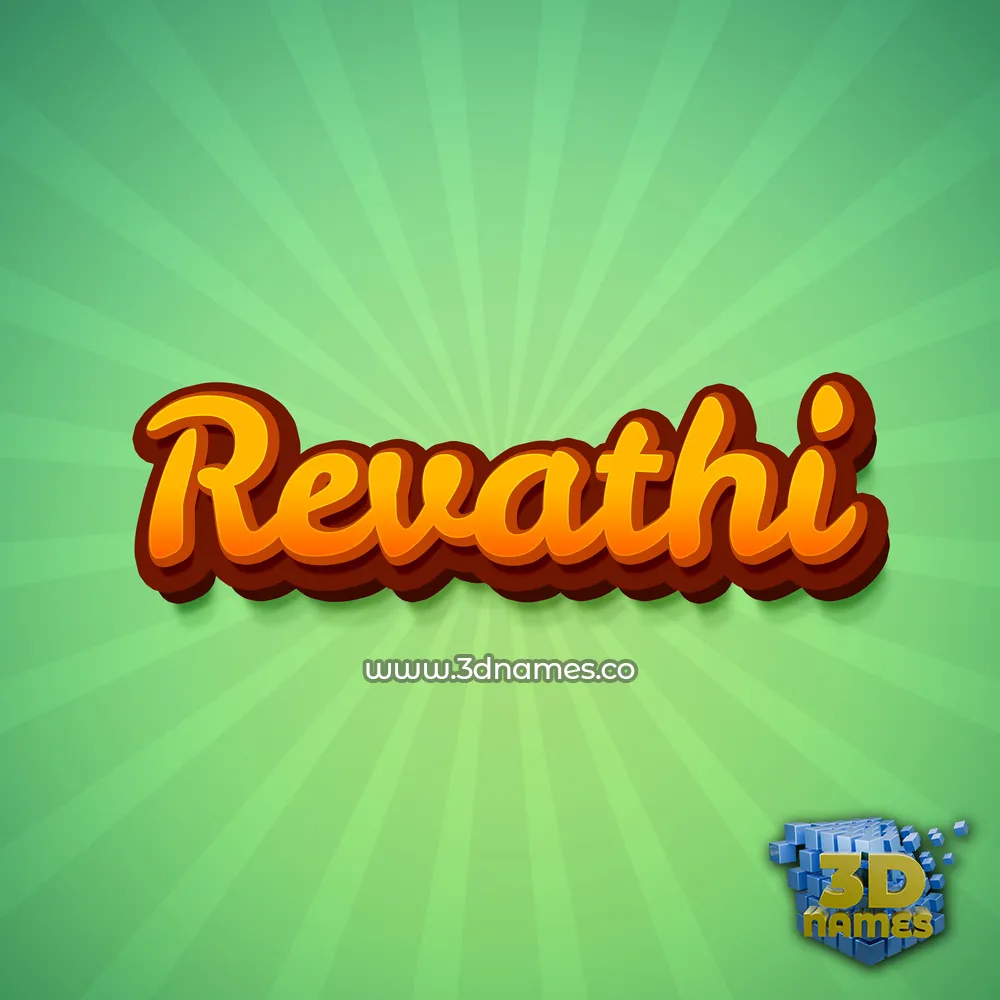 revathi in Green Rays style - 3D name wallpaper