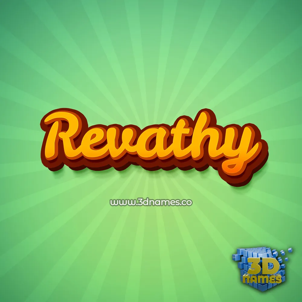 revathy in Green Rays style - 3D name wallpaper