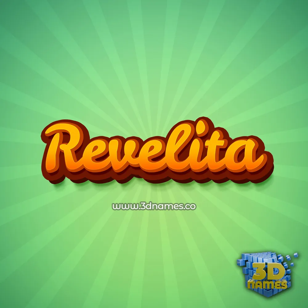 revelita in Green Rays style - 3D name wallpaper
