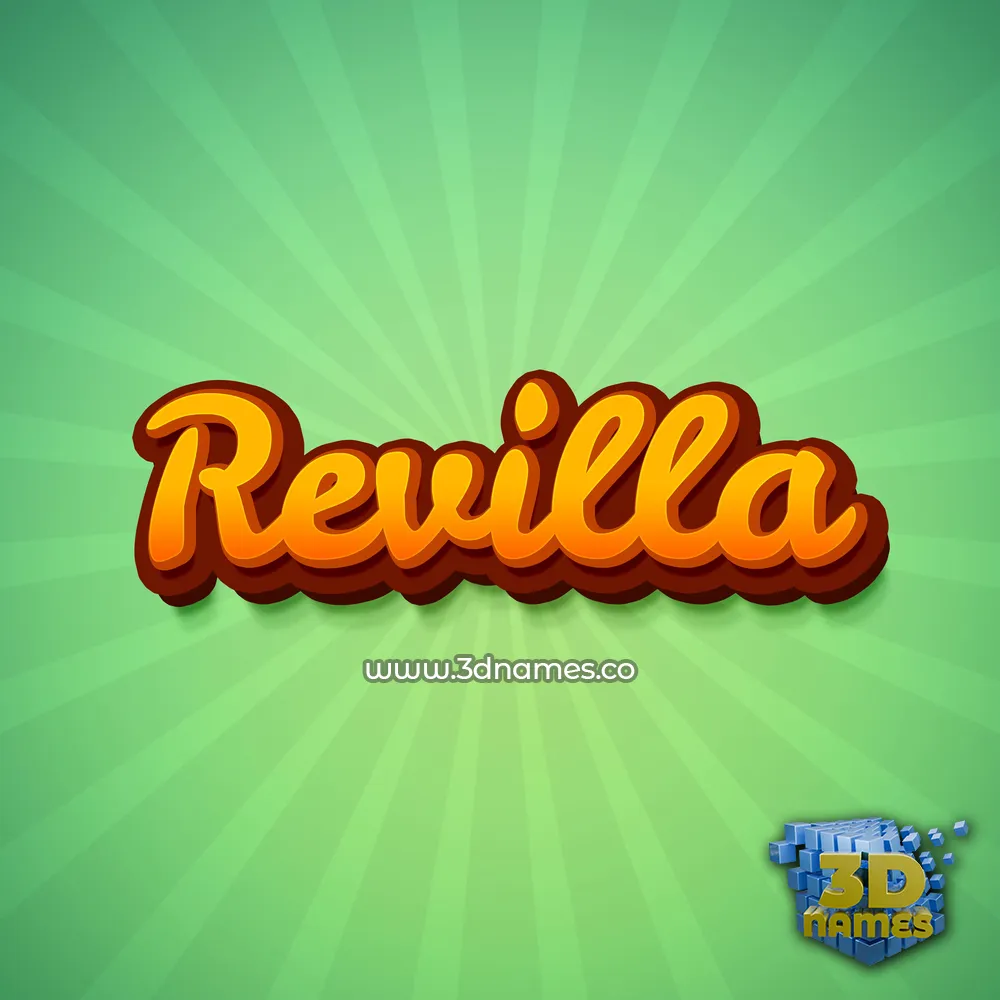 revilla in Green Rays style - 3D name wallpaper