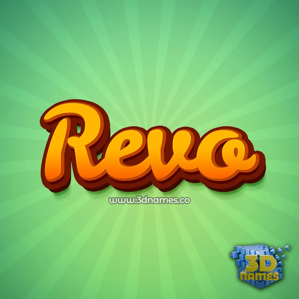 revo in Green Rays style - 3D name wallpaper