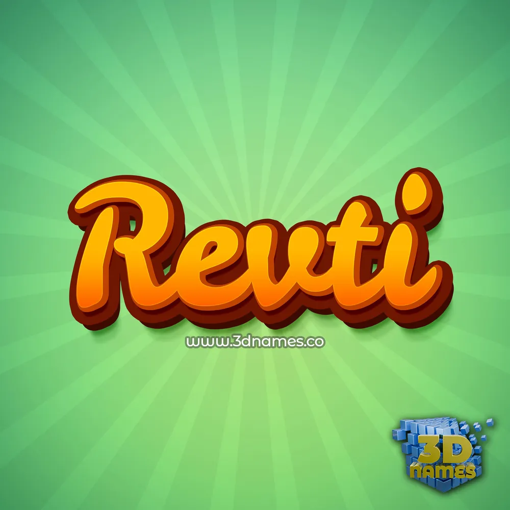 revti in Green Rays style - 3D name wallpaper