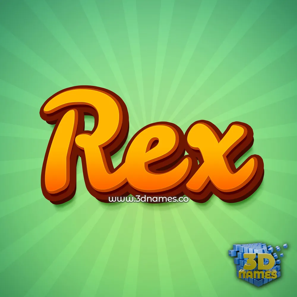 rex in Green Rays style - 3D name wallpaper