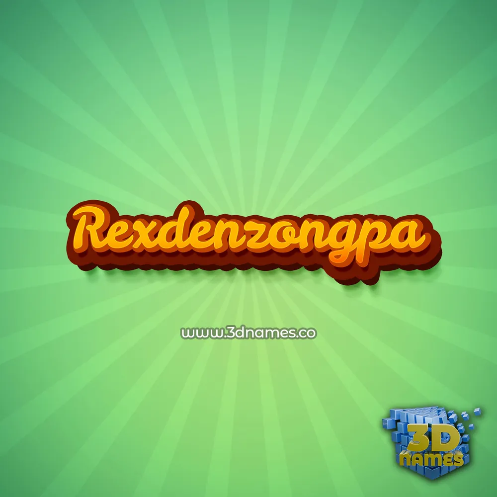 rexdenzongpa in Green Rays style - 3D name wallpaper