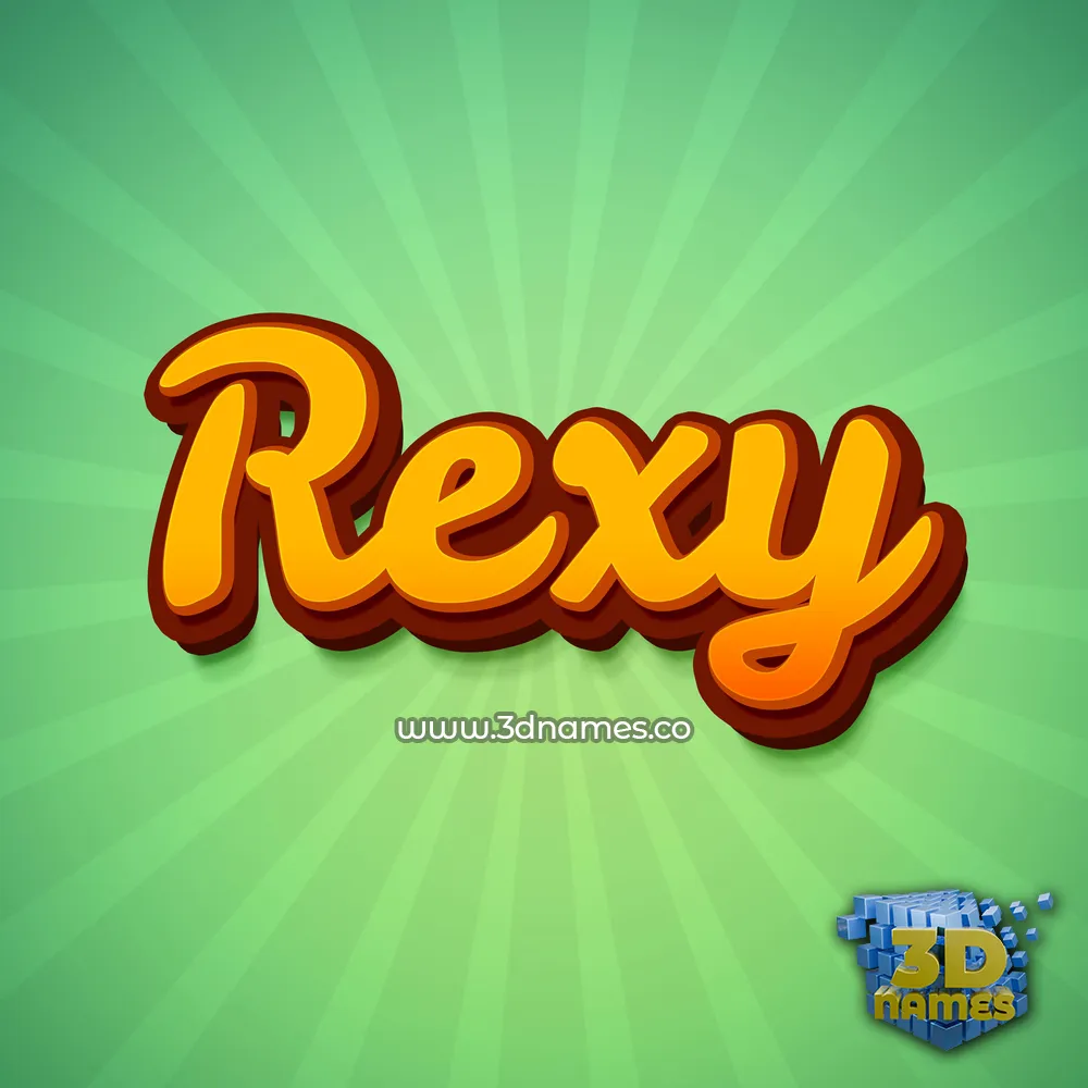 rexy in Green Rays style - 3D name wallpaper