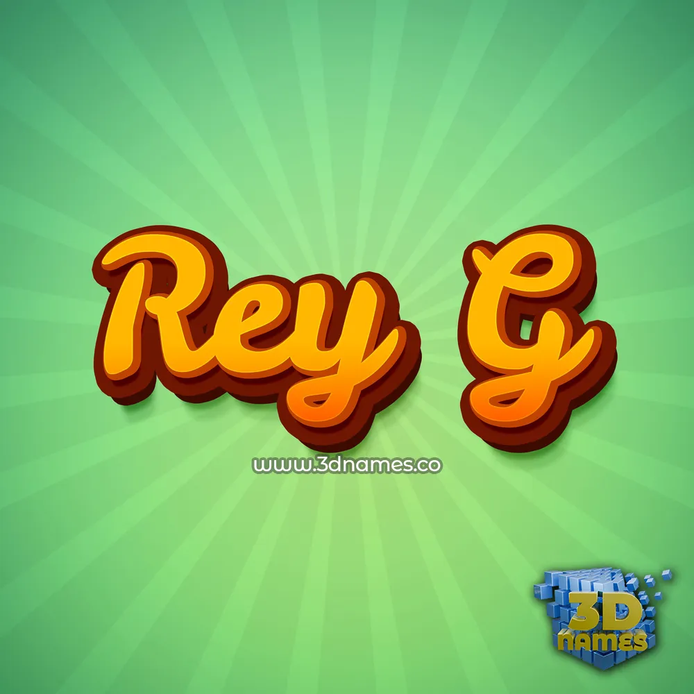 rey g in Green Rays style - 3D name wallpaper