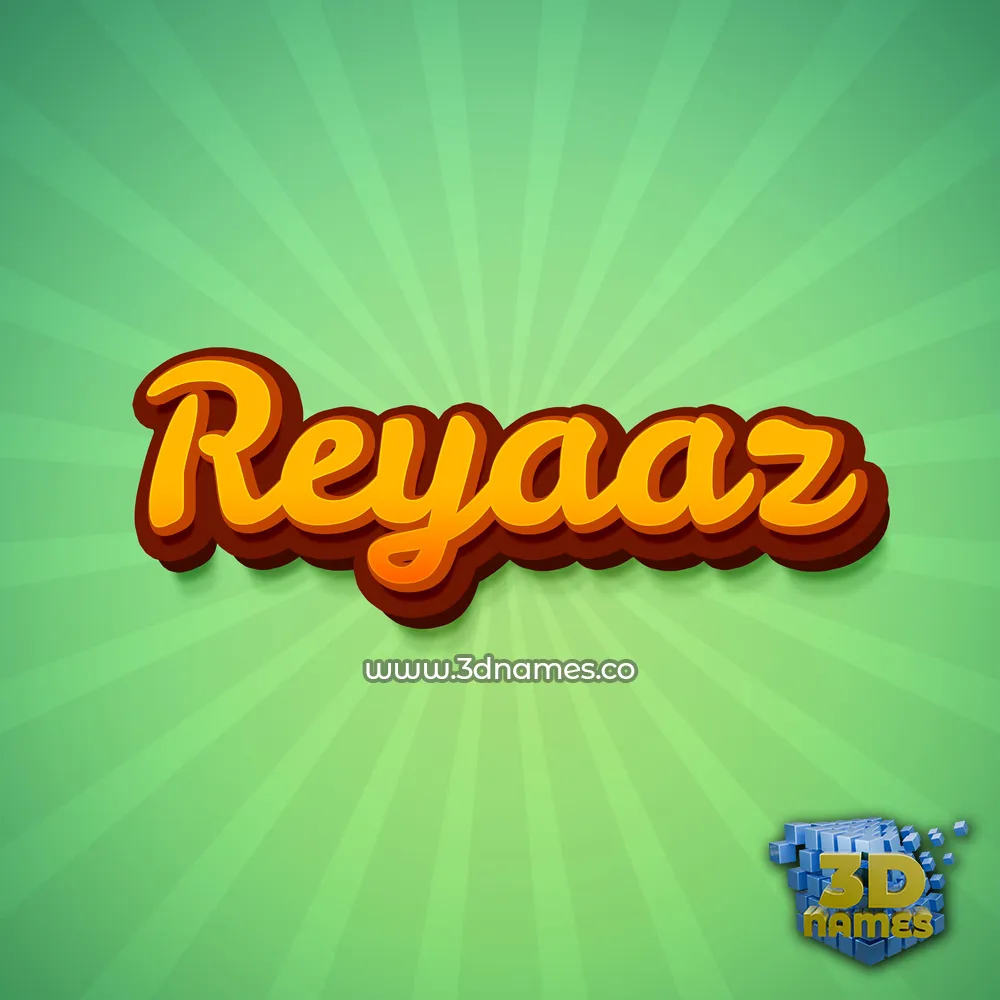 reyaaz in Green Rays style - 3D name wallpaper
