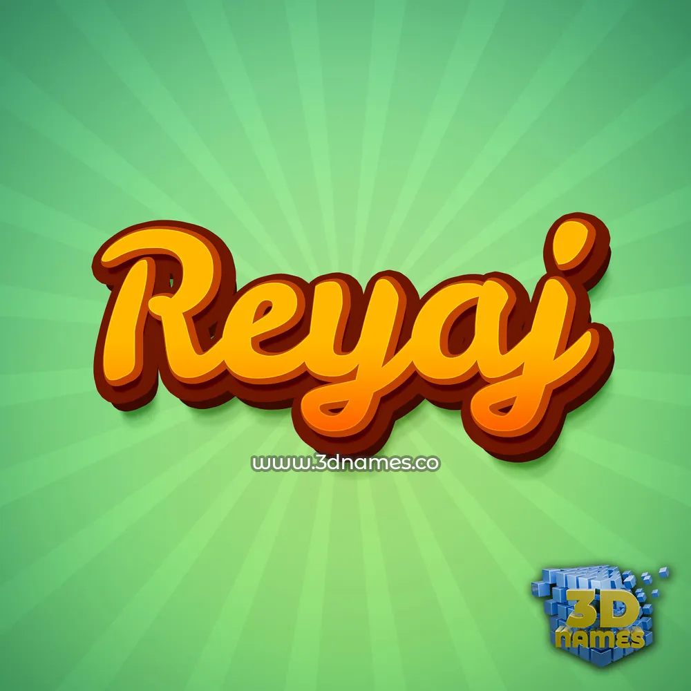 reyaj in Green Rays style - 3D name wallpaper
