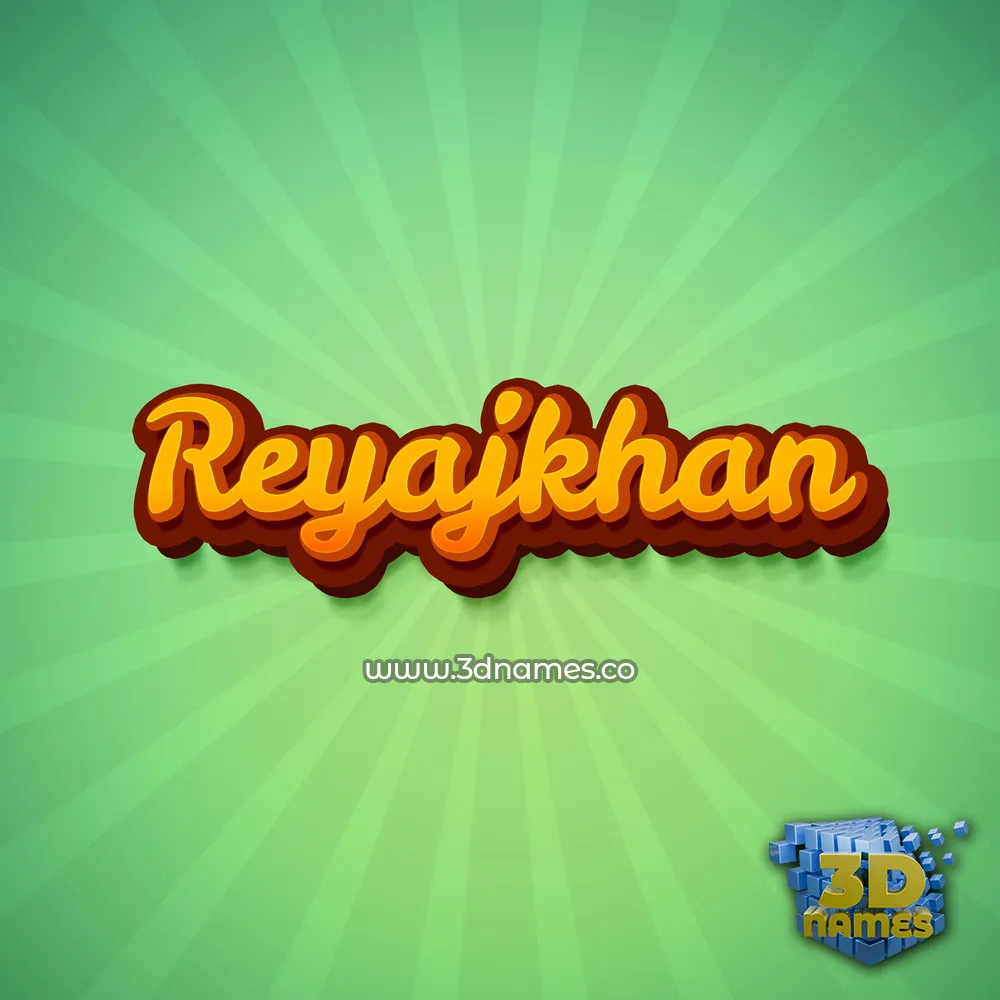 reyajkhan in Green Rays style - 3D name wallpaper