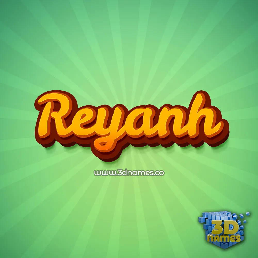 reyanh in Green Rays style - 3D name wallpaper