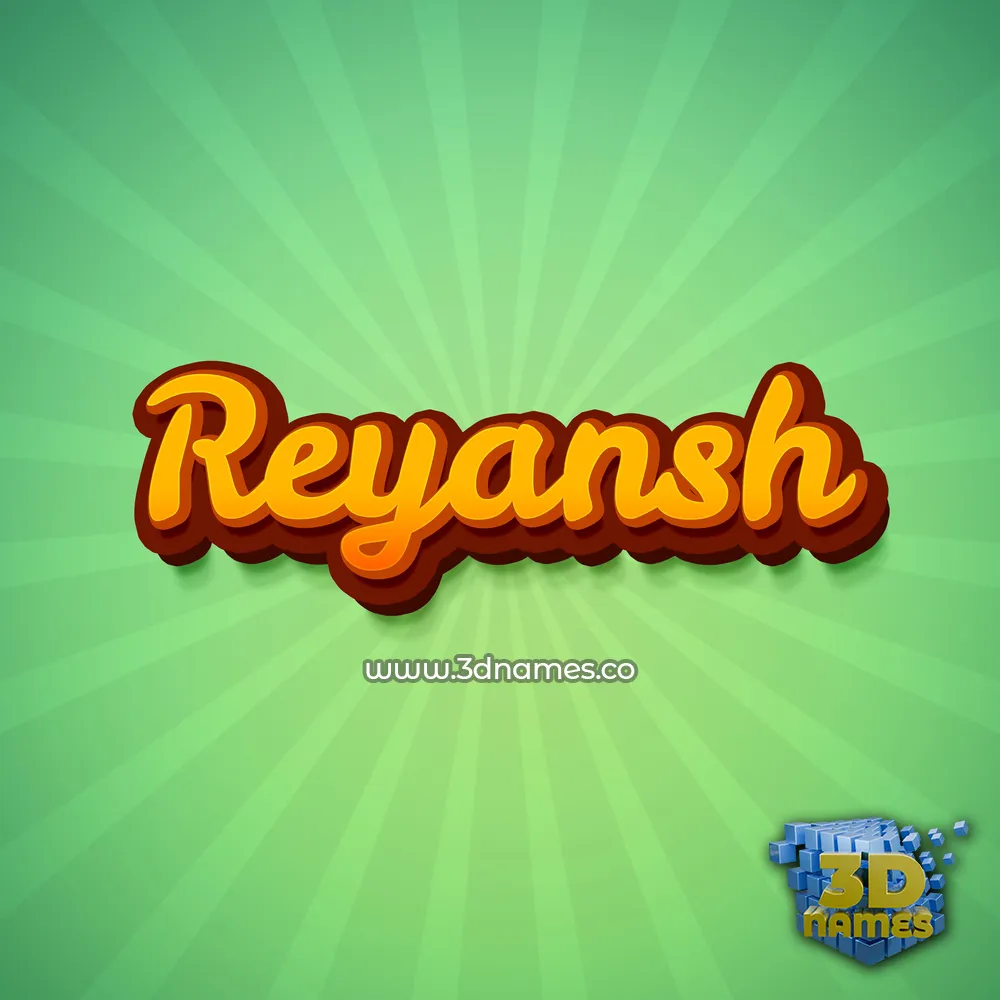 reyansh in Green Rays style - 3D name wallpaper