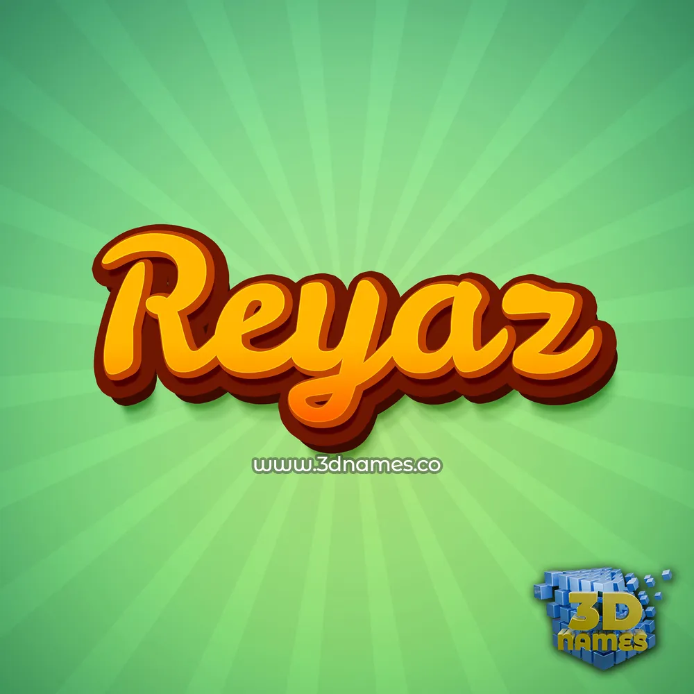 reyaz in Green Rays style - 3D name wallpaper