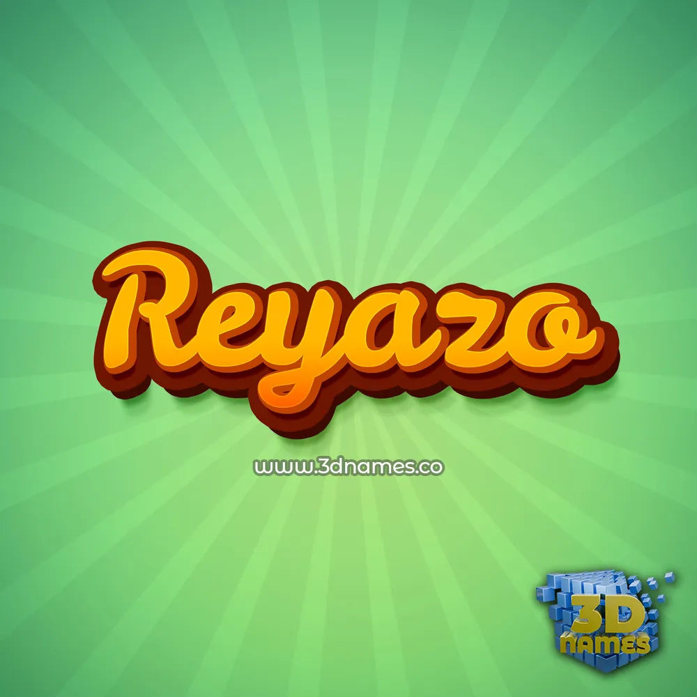 reyazo in Green Rays style - 3D name wallpaper