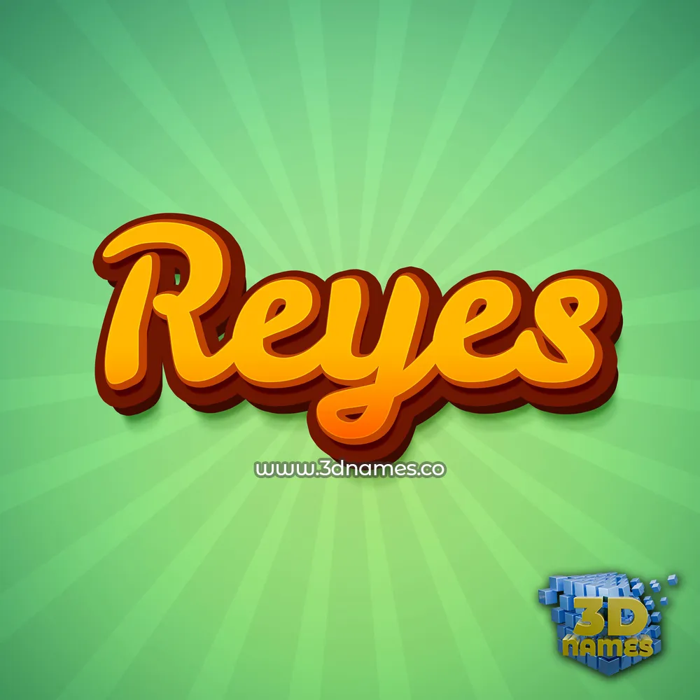 reyes in Green Rays style - 3D name wallpaper