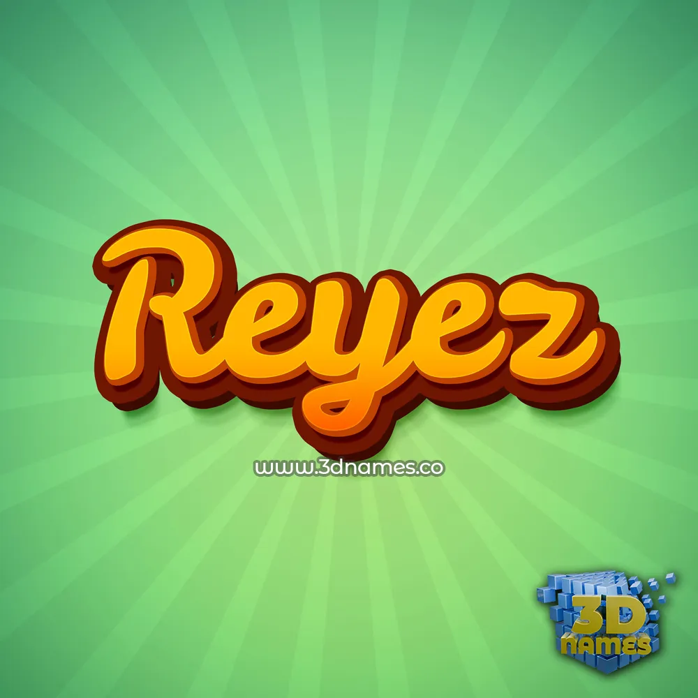reyez in Green Rays style - 3D name wallpaper