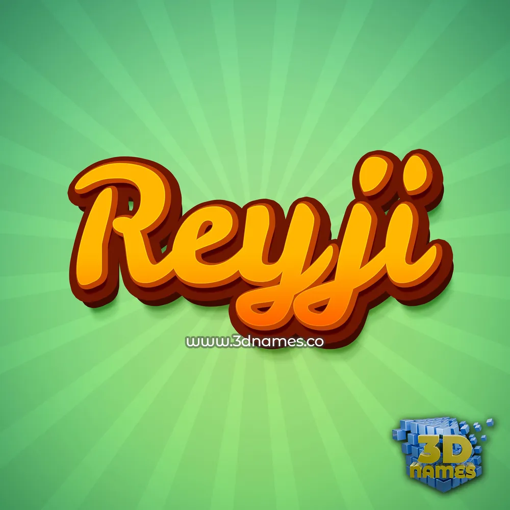 reyji in Green Rays style - 3D name wallpaper