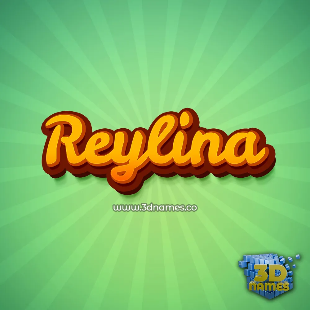 reylina in Green Rays style - 3D name wallpaper