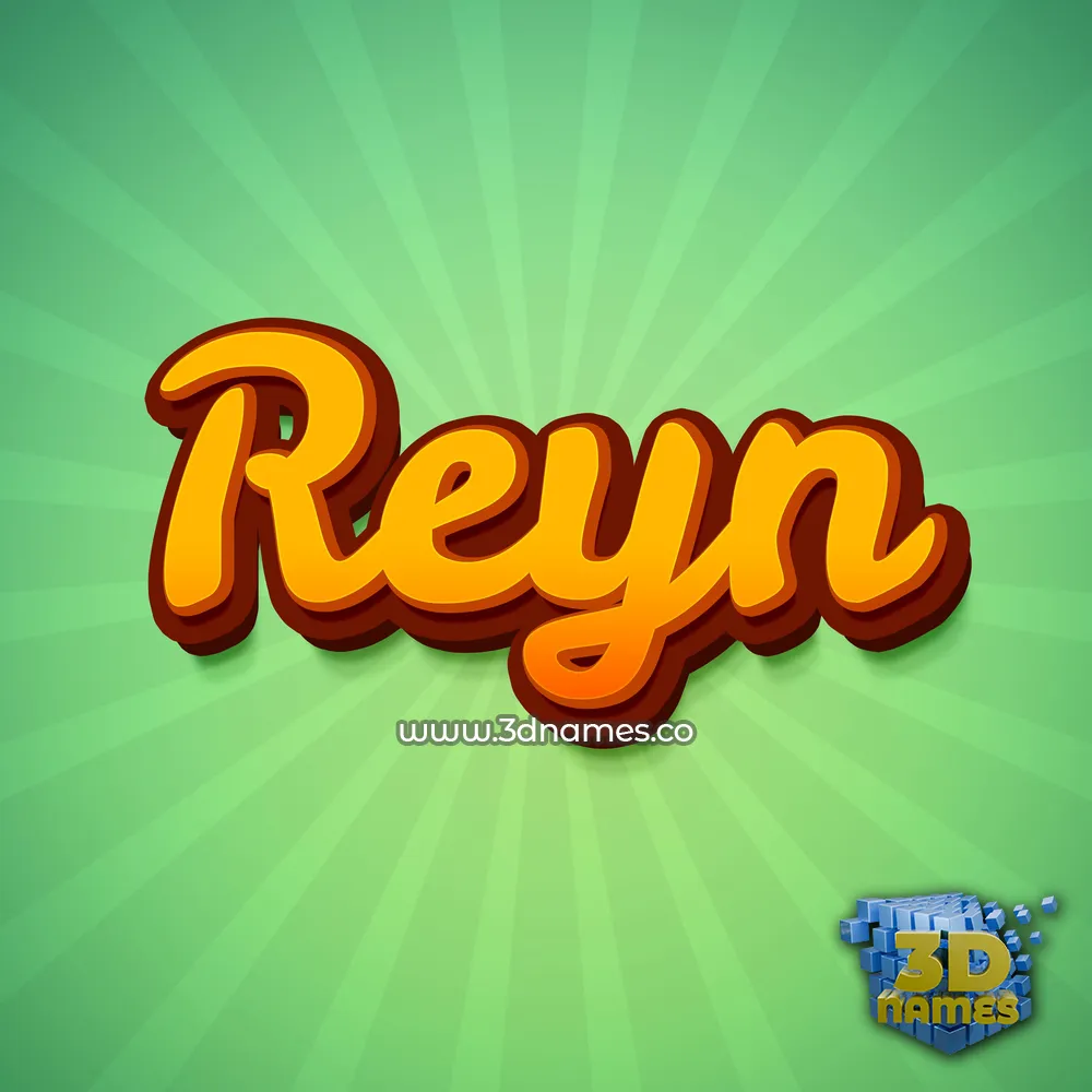 reyn in Green Rays style - 3D name wallpaper
