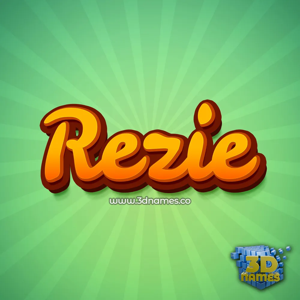 rezie in Green Rays style - 3D name wallpaper
