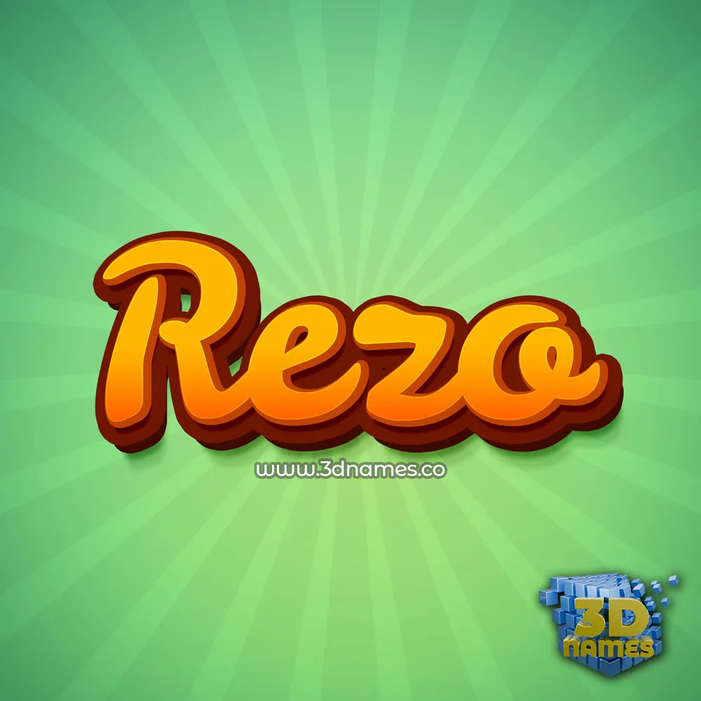 rezo in Green Rays style - 3D name wallpaper