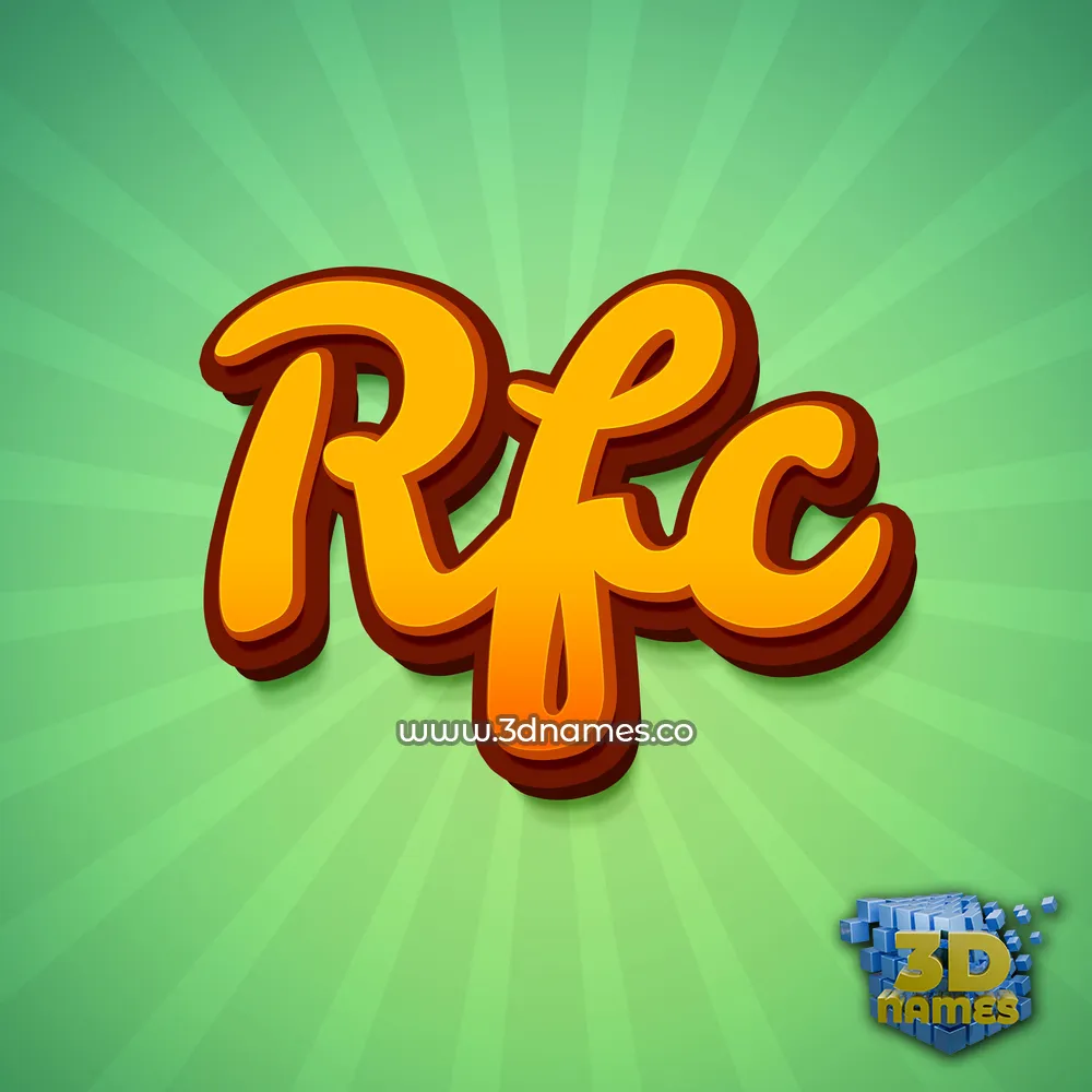 rfc in Green Rays style - 3D name wallpaper