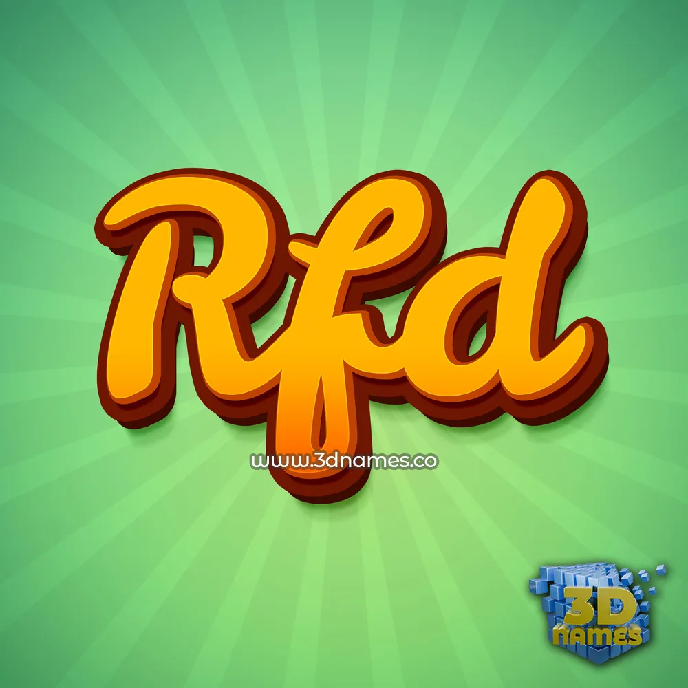 rfd in Green Rays style - 3D name wallpaper