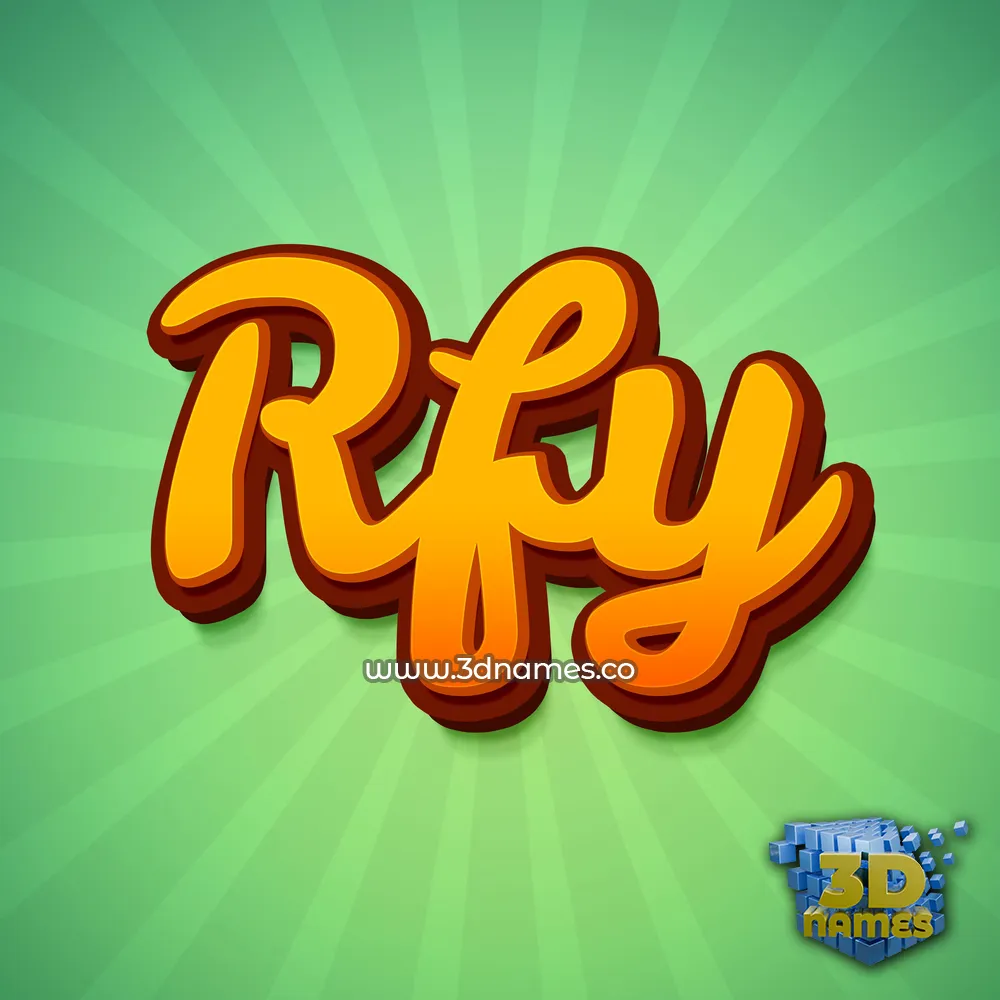 rfy in Green Rays style - 3D name wallpaper