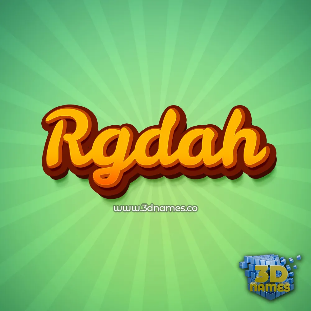 rgdah in Green Rays style - 3D name wallpaper