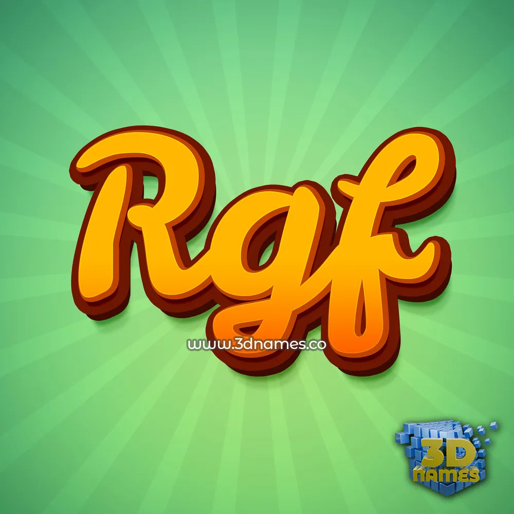 rgf in Green Rays style - 3D name wallpaper