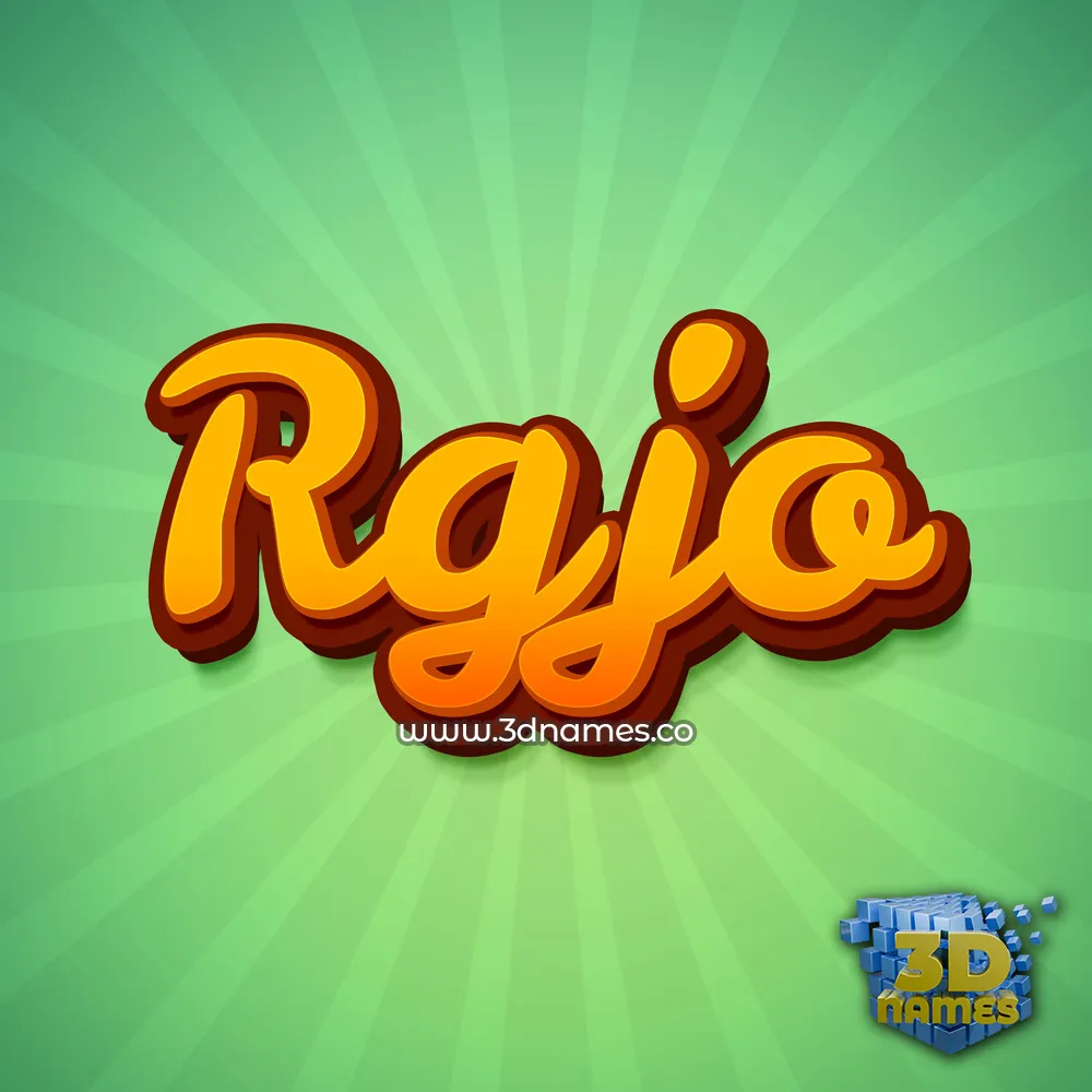 rgjo in Green Rays style - 3D name wallpaper