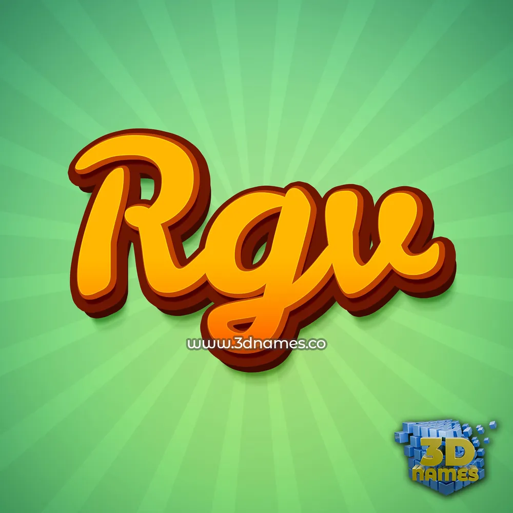 rgv in Green Rays style - 3D name wallpaper