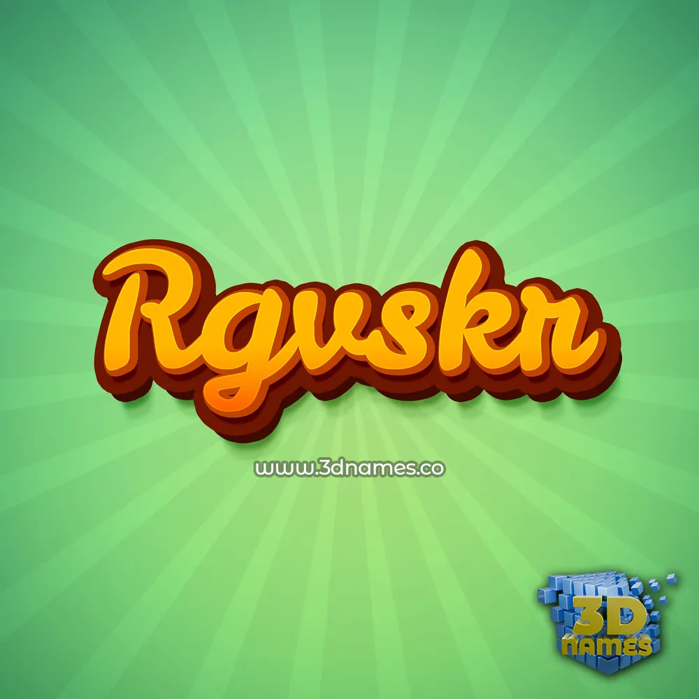 rgvskr in Green Rays style - 3D name wallpaper