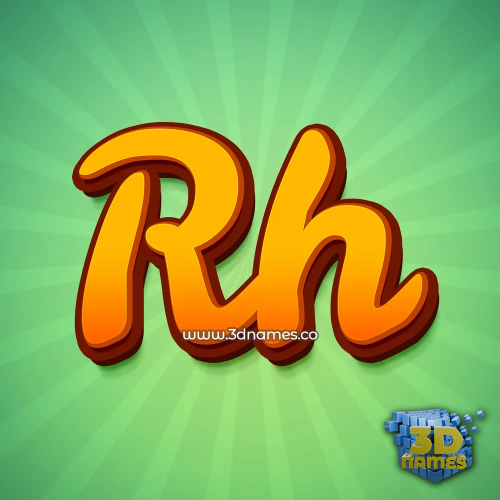 rh in Green Rays style - 3D name wallpaper