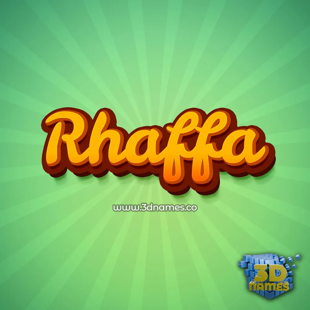 rhaffa in Green Rays style - 3D name wallpaper