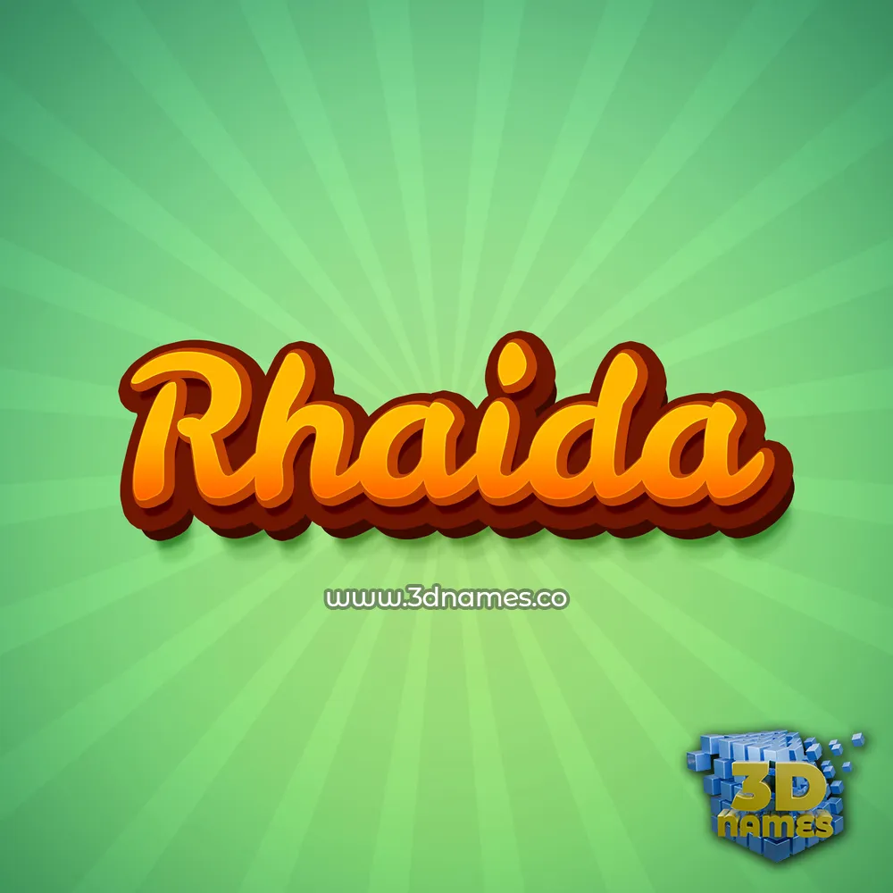 rhaida in Green Rays style - 3D name wallpaper