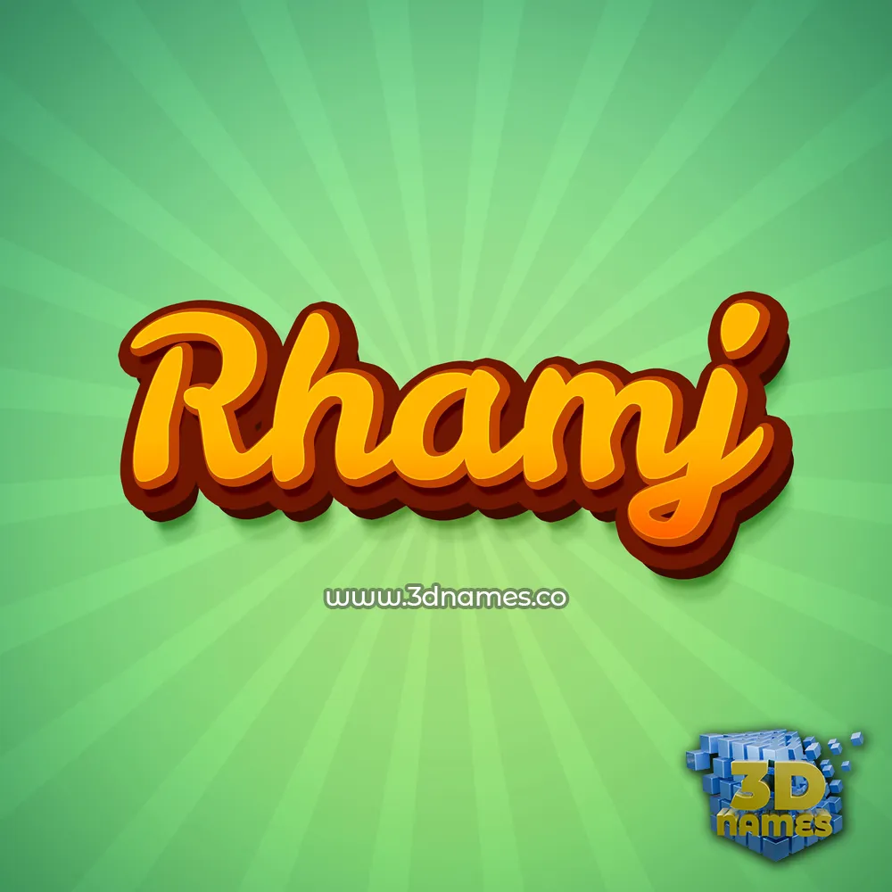 rhamj in Green Rays style - 3D name wallpaper