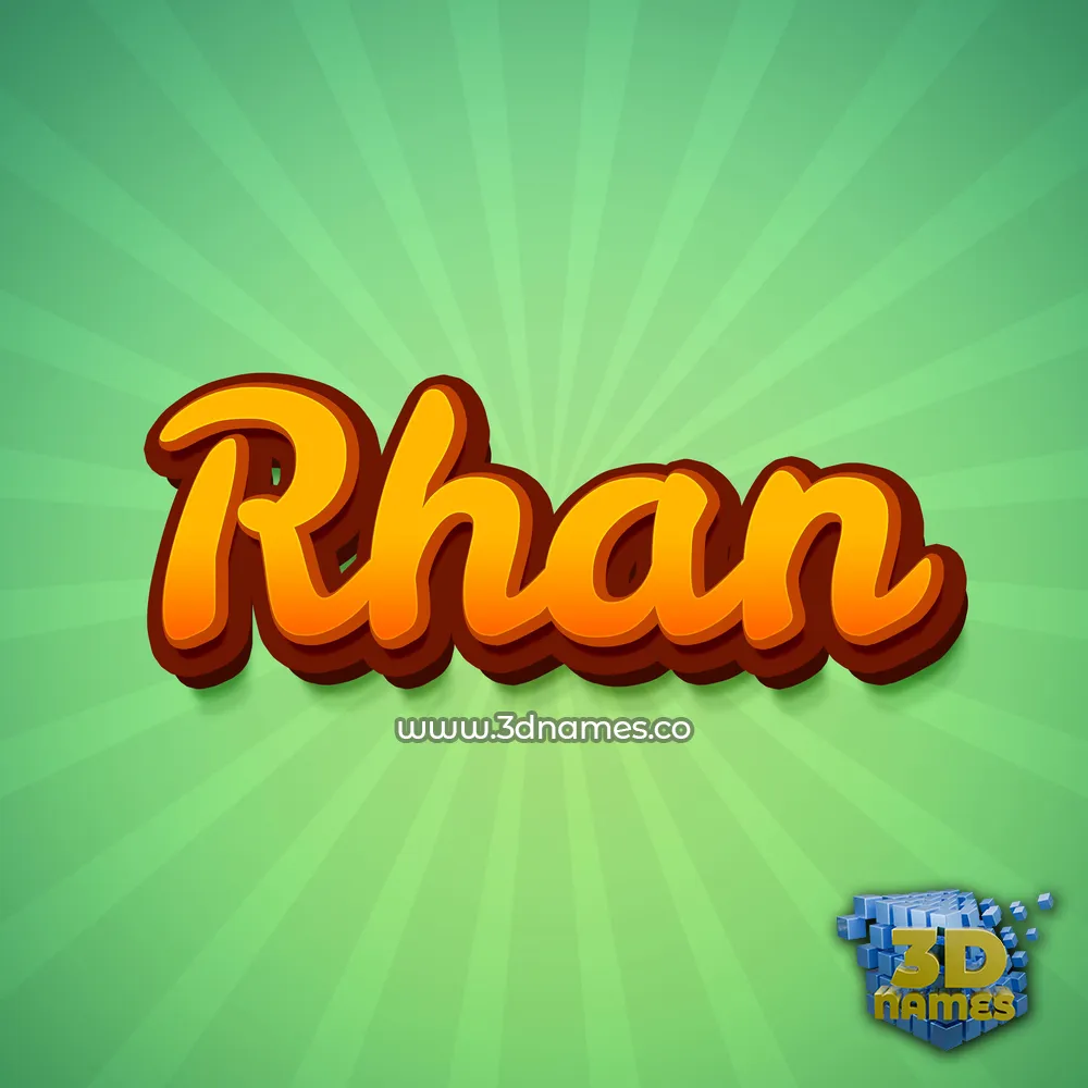 rhan in Green Rays style - 3D name wallpaper