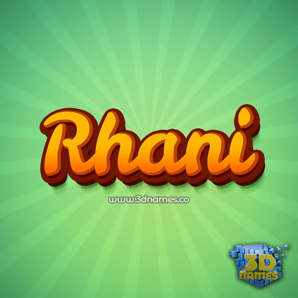 rhani in Green Rays style - 3D name wallpaper