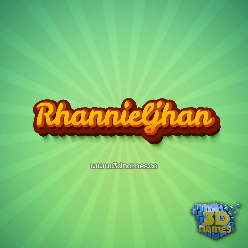 rhannieljhan in Green Rays style - 3D name wallpaper