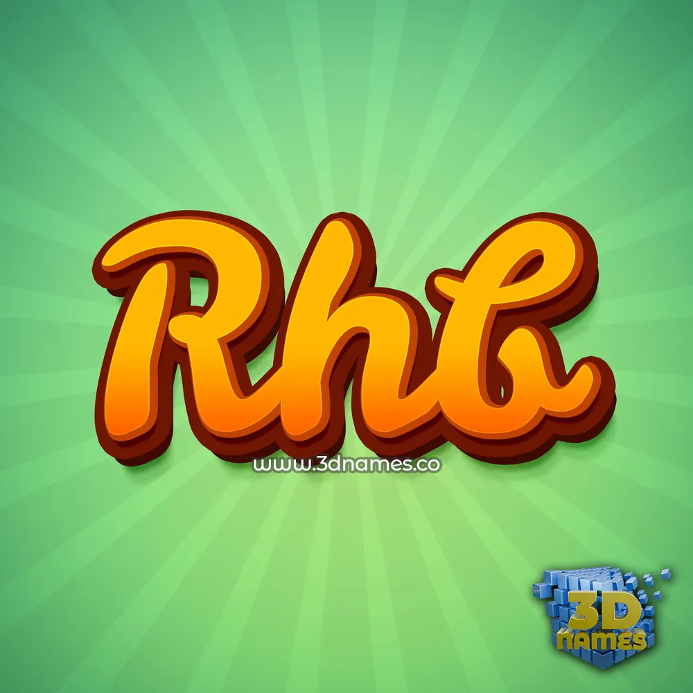 rhb in Green Rays style - 3D name wallpaper