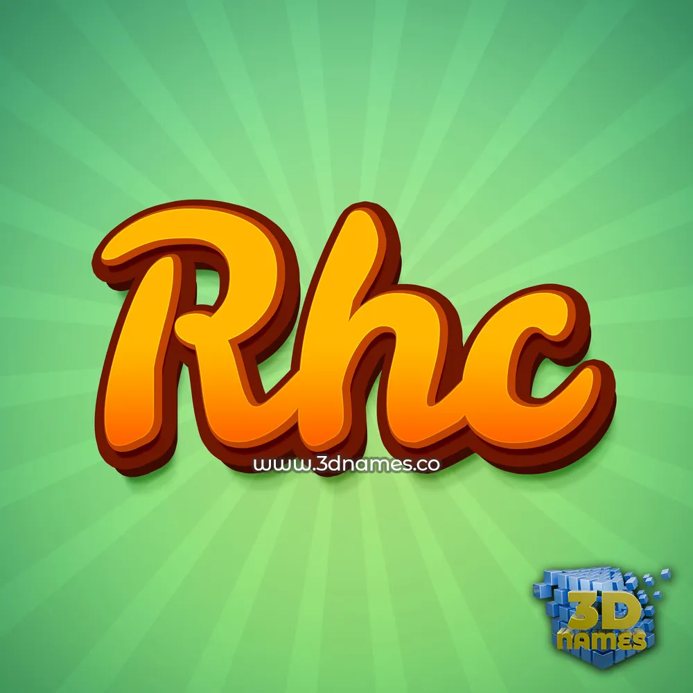 rhc in Green Rays style - 3D name wallpaper