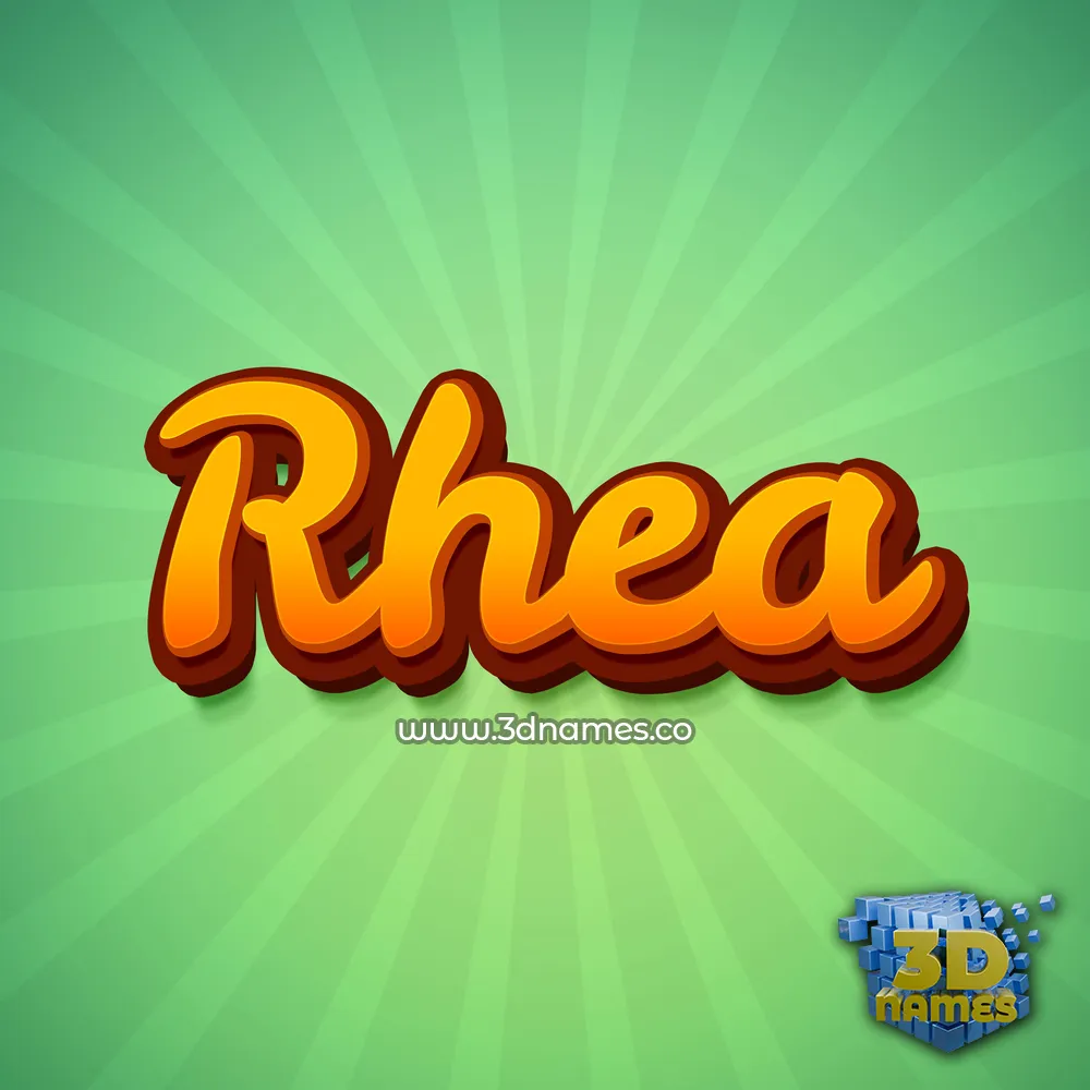 rhea in Green Rays style - 3D name wallpaper