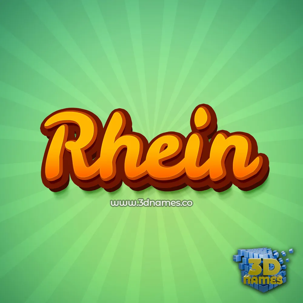 rhein in Green Rays style - 3D name wallpaper