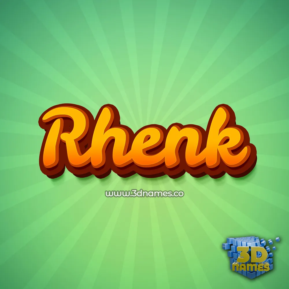 rhenk in Green Rays style - 3D name wallpaper