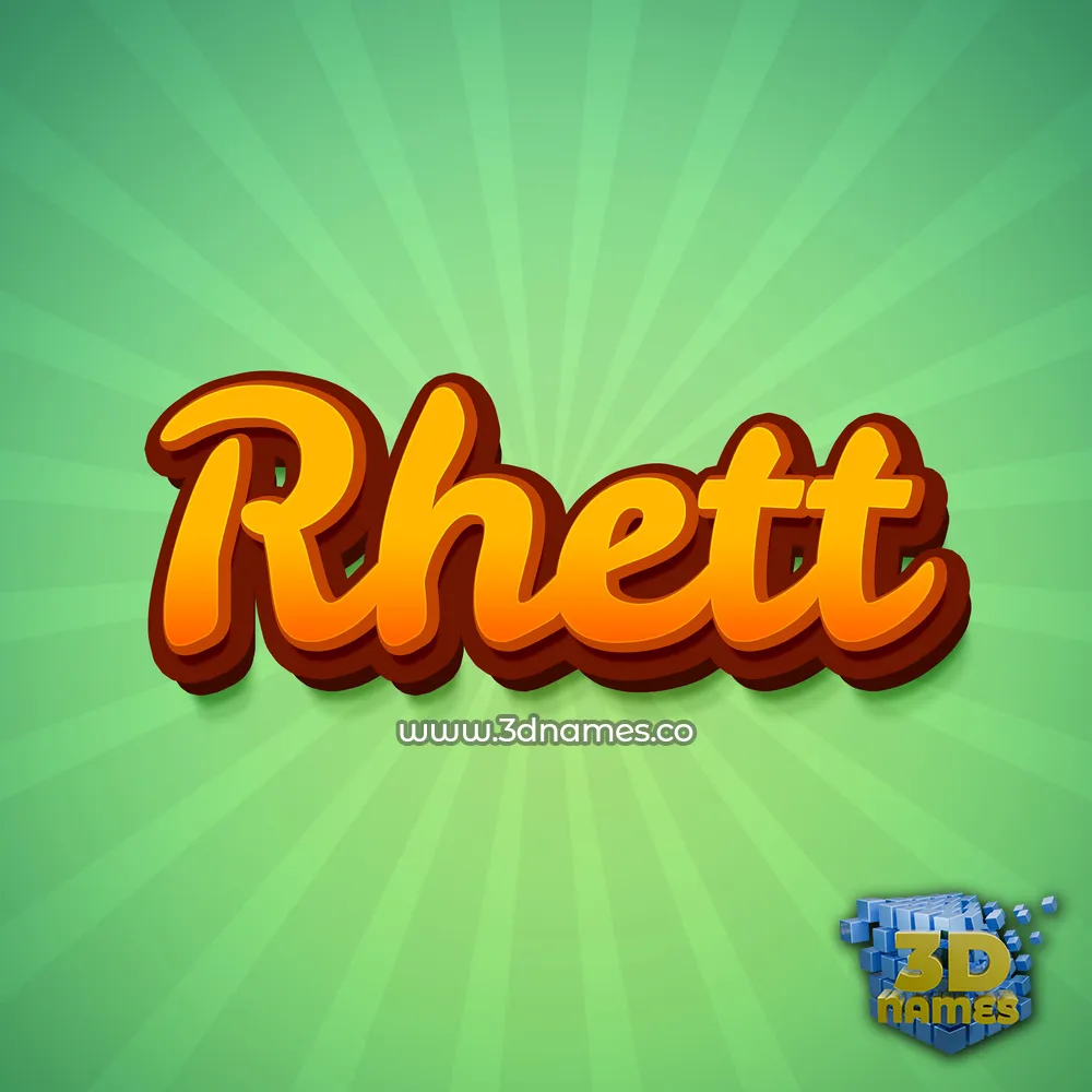 rhett in Green Rays style - 3D name wallpaper