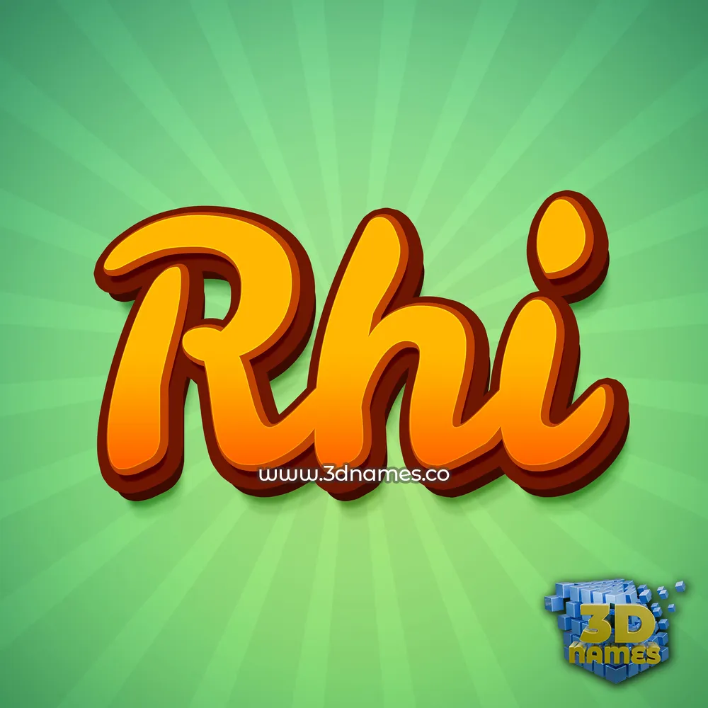 rhi in Green Rays style - 3D name wallpaper