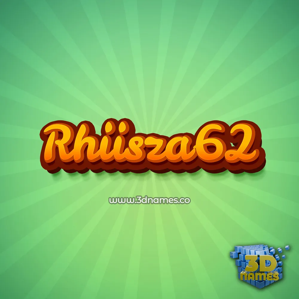 rhiisza62 in Green Rays style - 3D name wallpaper