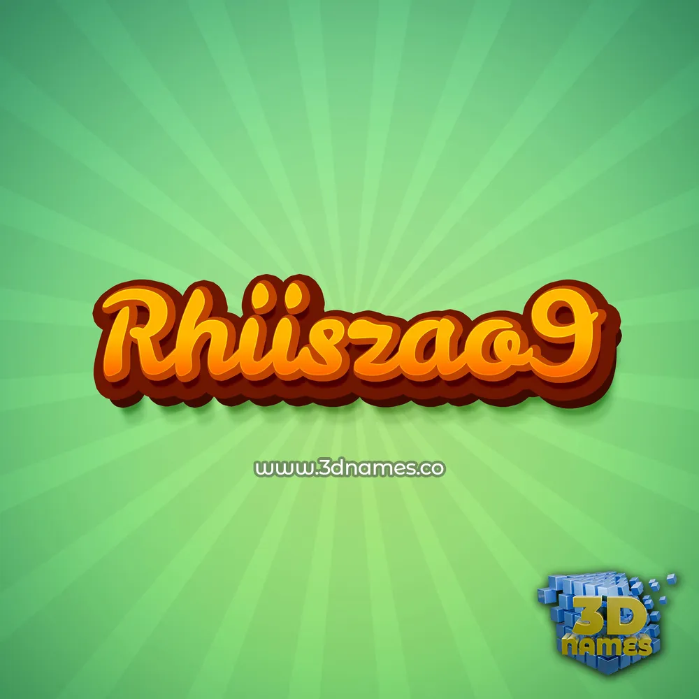 rhiiszao9 in Green Rays style - 3D name wallpaper